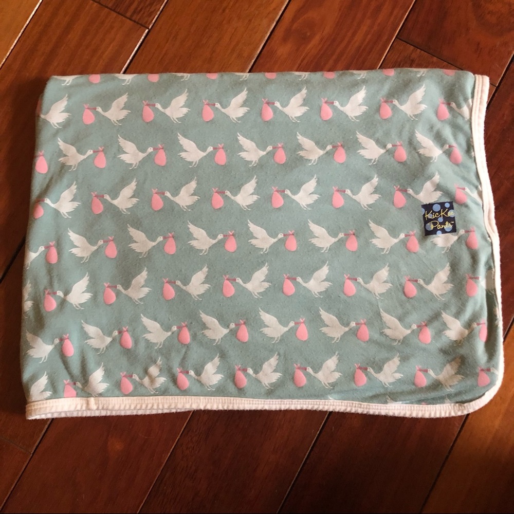 Kickee Pants swaddle blanket- Stork print